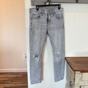 Levi's Light Gray Straight Jeans